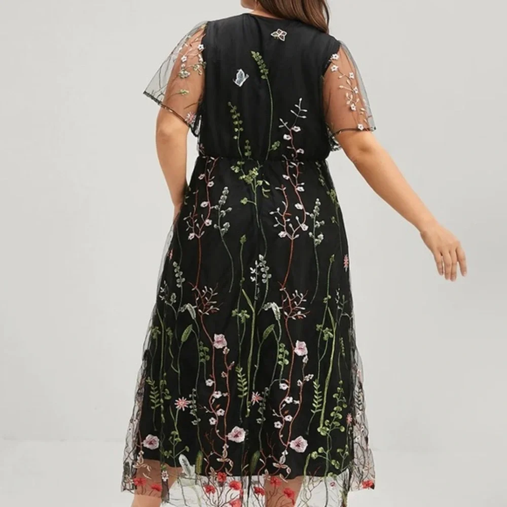BloomChic Black Floral Embroidered Maxi Dress - Picture 2 of 4